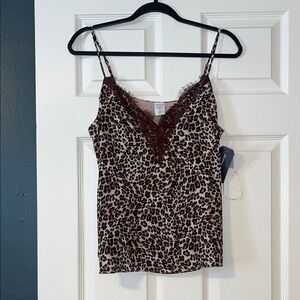 Melrose and Market Leopard Print Lace Cami
